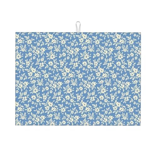 Abtropfmatte, Mikrofaser, große Abtropfmatte für Küchentheke, super saugfähig, floraler Retro-Stil, 45,7 x 61 cm, leicht zu reinigen Abtropfmatte, Mikrofaser, große Abtropfmatte für Küchentheke, super saugfähig, floraler Retro-Stil, 45,7 x 61 cm, leicht zu reinigen von VOSERY