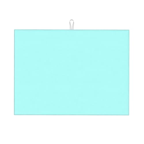 Abtropfmatte, Mikrofaser, große Abtropfmatte für Küchentheke, super saugfähig, leicht zu reinigen, leicht aquamarinblau von VOSERY