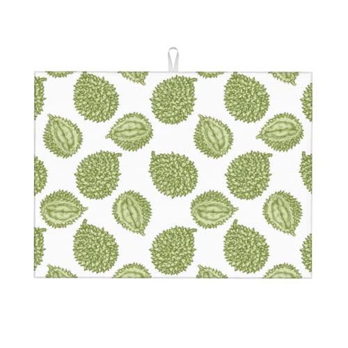 Abtropfmatte, Mikrofaser, große Abtropfmatte für Küchentheke, super saugfähig, niedliches Retro-Durian-Abtropfmatte, 45,7 x 61 cm, leicht zu reinigen Abtropfmatte, Mikrofaser, große Abtropfmatte für Küchentheke, super saugfähig, niedliches Retro-Durian-Abtropfmatte, 45,7 x 61 cm, leicht zu reinigen von VOSERY