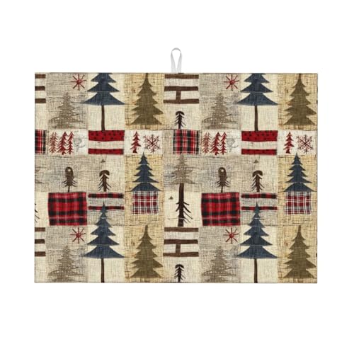 Abtropfmatte, Mikrofaser, große Abtropfmatte für Küchentheke, super saugfähig, rustikales Karomuster, Waldhütte, Abtropfmatte, 45,7 x 61 cm, leicht zu reinigen Abtropfmatte, Mikrofaser, große Abtropfmatte für Küchentheke, super saugfähig, rustikales Karomuster, Waldhütte, Abtropfmatte, 45,7 x 61 cm, leicht zu reinigen von VOSERY