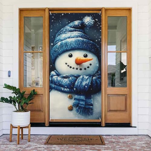 Blaue Weihnachtsmannmütze Schneemann Türabdeckungen Dekorativ - Indoor Outdoor Tür Banner Dekorationen Weihnachtsdekorationen Blaue Weihnachtsmannmütze Schneemann Türabdeckungen Dekorativ - Indoor Outdoor Tür Banner Dekorationen Weihnachtsdekorationen von VOSERY