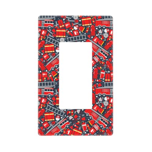 Brandschild-Wandplattenabdeckungen, schraubenlose 1-Gang-Wandplatten, Standardgröße 11,7 x 7,1 cm, dekorative Lichtschalter-Abdeckplatte, Steckdosenabdeckungen, Polycarbonat, Thermoplast Brandschild-Wandplattenabdeckungen, schraubenlose 1-Gang-Wandplatten, Standardgröße 11,7 x 7,1 cm, dekorative Lichtschalter-Abdeckplatte, Steckdosenabdeckungen, Polycarbonat, Thermoplast von VOSERY