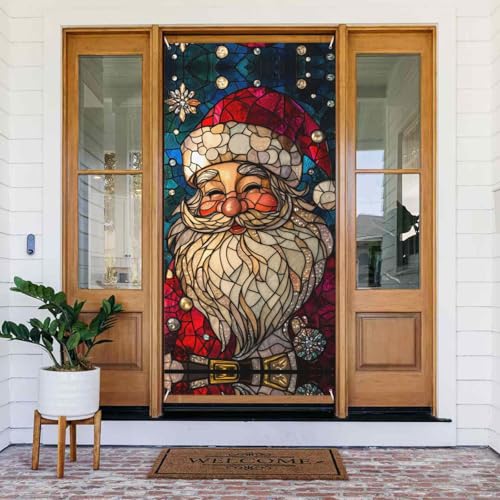 Christmas smile Santa Claus Dekoration Türabdeckungen Dekorativ - Indoor Outdoor Tür Banner Dekorationen Weihnachtsdekorationen von VOSERY