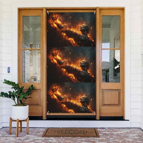 Coole Feuerwehrmann-Türabdeckungen, dekorativ, für Innen- und Außenbereich, Frühling/Sommer/Herbst/Winter, Halloween-Weihnachtsdekoration von VOSERY