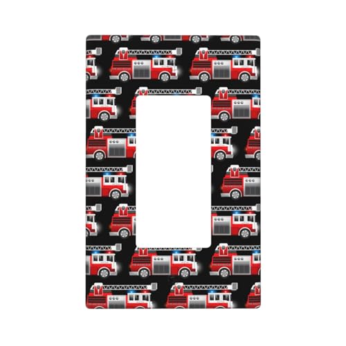 Feuer- und Rettungswagen-Wandplattenabdeckungen, 1-Gang-Wandplatten, Standardgröße 11,2 x 6,9 cm, dekorative Lichtschalter-Abdeckplatte, Steckdosenabdeckungen, Polycarbonat, Thermoplast Feuer- und Rettungswagen-Wandplattenabdeckungen, 1-Gang-Wandplatten, Standardgröße 11,2 x 6,9 cm, dekorative Lichtschalter-Abdeckplatte, Steckdosenabdeckungen, Polycarbonat, Thermoplast von VOSERY