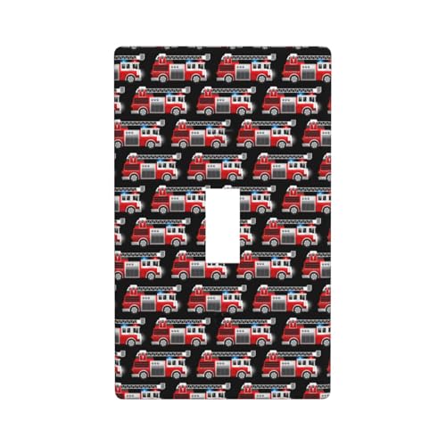 Feuer- und Rettungswagen-Wandplattenabdeckungen, 1-Gang-Wandplatten, Standardgröße 11,4 x 7 cm, dekorative Kipp-Lichtschalter-Abdeckplatte, Steckdosenabdeckungen, Polycarbonat, thermoplastisch Feuer- und Rettungswagen-Wandplattenabdeckungen, 1-Gang-Wandplatten, Standardgröße 11,4 x 7 cm, dekorative Kipp-Lichtschalter-Abdeckplatte, Steckdosenabdeckungen, Polycarbonat, thermoplastisch von VOSERY