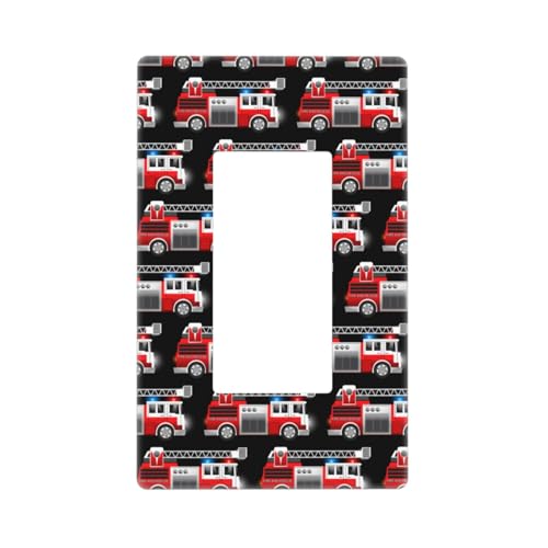 Feuer- und Rettungswagen-Wandplattenabdeckungen, schraubenlose 1-Gang-Wandplatten, Standardgröße 11,7 x 7,1 cm, dekorative Lichtschalter-Abdeckplatte, Steckdosenabdeckungen, Polycarbonat, Thermoplast Feuer- und Rettungswagen-Wandplattenabdeckungen, schraubenlose 1-Gang-Wandplatten, Standardgröße 11,7 x 7,1 cm, dekorative Lichtschalter-Abdeckplatte, Steckdosenabdeckungen, Polycarbonat, Thermoplast von VOSERY