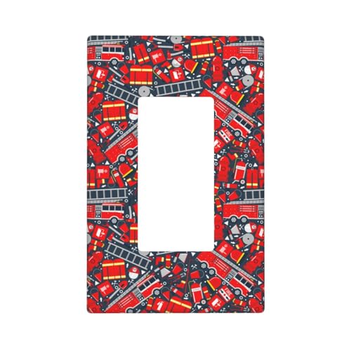 Feuerschild-Wandplattenabdeckungen, 1-Gang-Wandplatten, Standardgröße 11,2 x 6,9 cm, dekorative Lichtschalter-Abdeckplatte, Steckdosenabdeckungen, Polycarbonat, Thermoplast Feuerschild-Wandplattenabdeckungen, 1-Gang-Wandplatten, Standardgröße 11,2 x 6,9 cm, dekorative Lichtschalter-Abdeckplatte, Steckdosenabdeckungen, Polycarbonat, Thermoplast von VOSERY