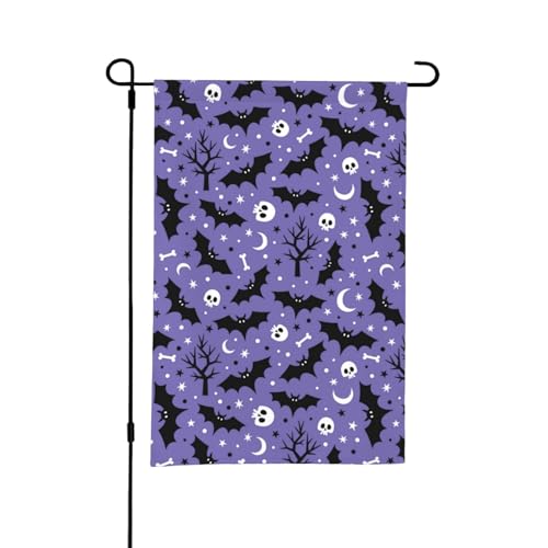 Halloween-Gartenflagge – Halloween-Fledermaus-Schädel-Gartenflaggen, 30,5 x 45,7 cm, doppelseitig, kleine Gartenflaggen für draußen, Halloween-Dekoration, Outdoor-Dekoration Halloween-Gartenflagge – Halloween-Fledermaus-Schädel-Gartenflaggen, 30,5 x 45,7 cm, doppelseitig, kleine Gartenflaggen für draußen, Halloween-Dekoration, Outdoor-Dekoration von VOSERY