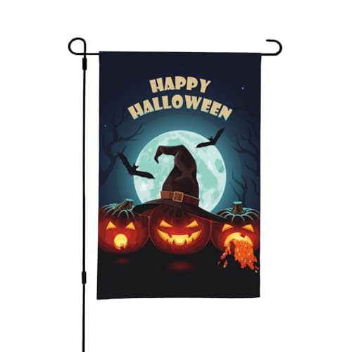 Halloween-Gartenflagge – Halloween-Hexenhut, Kürbis-Gartenflaggen, 30,5 x 45,7 cm, doppelseitig, kleine Gartenflaggen, Hofflaggen für draußen, Halloween-Dekoration, Outdoor-Dekoration Halloween-Gartenflagge – Halloween-Hexenhut, Kürbis-Gartenflaggen, 30,5 x 45,7 cm, doppelseitig, kleine Gartenflaggen, Hofflaggen für draußen, Halloween-Dekoration, Outdoor-Dekoration von VOSERY