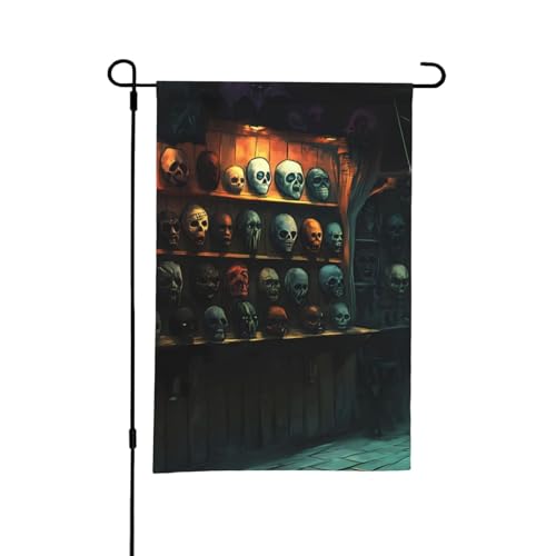 Halloween-Gartenflagge – Halloween-Maske, Wand-Gartenflaggen, 30,5 x 45,7 cm, doppelseitig, kleine Gartenflaggen, Hofflaggen für draußen, Halloween-Dekoration, Outdoor-Dekoration Halloween-Gartenflagge – Halloween-Maske, Wand-Gartenflaggen, 30,5 x 45,7 cm, doppelseitig, kleine Gartenflaggen, Hofflaggen für draußen, Halloween-Dekoration, Outdoor-Dekoration von VOSERY