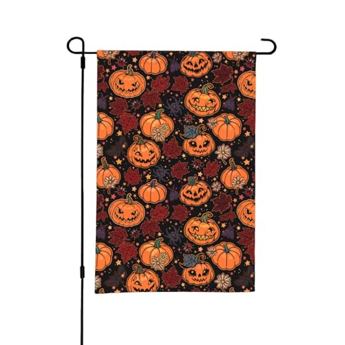 Halloween-Gartenflagge – Kürbis-Halloween-Blumen-Gartenflaggen, 30,5 x 45,7 cm, doppelseitig, kleine Gartenflaggen für draußen, Halloween-Dekoration, Outdoor-Dekoration Halloween-Gartenflagge – Kürbis-Halloween-Blumen-Gartenflaggen, 30,5 x 45,7 cm, doppelseitig, kleine Gartenflaggen für draußen, Halloween-Dekoration, Outdoor-Dekoration von VOSERY