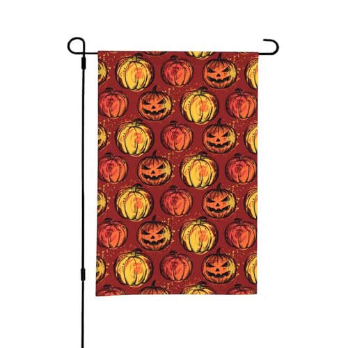 Halloween-Gartenflagge – Kürbis-Halloween-Hintergrund, Gartenflaggen, 30,5 x 45,7 cm, doppelseitig, kleine Gartenflaggen für draußen, Halloween-Dekoration, Outdoor-Dekoration Halloween-Gartenflagge – Kürbis-Halloween-Hintergrund, Gartenflaggen, 30,5 x 45,7 cm, doppelseitig, kleine Gartenflaggen für draußen, Halloween-Dekoration, Outdoor-Dekoration von VOSERY