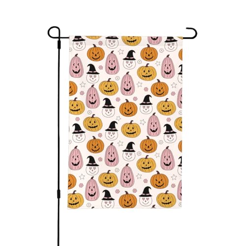 Halloween-Gartenflagge – Kürbis-Hut, Gartenflaggen, 30,5 x 45,7 cm, doppelseitig, kleine Gartenflaggen für draußen, Halloween-Dekoration, Outdoor-Dekoration Halloween-Gartenflagge – Kürbis-Hut, Gartenflaggen, 30,5 x 45,7 cm, doppelseitig, kleine Gartenflaggen für draußen, Halloween-Dekoration, Outdoor-Dekoration von VOSERY
