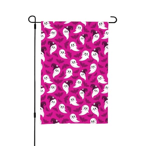 Halloween-Gartenflagge – rosa Hintergrund, gruselige Halloween-Gartenflaggen, 30,5 x 45,7 cm, doppelseitig, kleine Gartenflaggen für draußen, Halloween-Dekoration, Outdoor-Dekoration Halloween-Gartenflagge – rosa Hintergrund, gruselige Halloween-Gartenflaggen, 30,5 x 45,7 cm, doppelseitig, kleine Gartenflaggen für draußen, Halloween-Dekoration, Outdoor-Dekoration von VOSERY