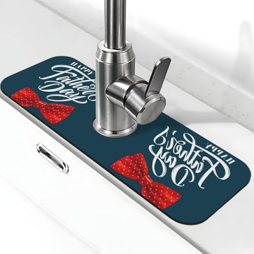 Happy Father's Day A Wasserhahnmatte für Küchenspüle, Abtropfmatte für Küchenspüle, Spritzschutz, saugfähig, schnell trocknend, Küchenspüle, Wasserhahnmatte, Badezimmer-Waschbeckenmatte Happy Father's Day A Wasserhahnmatte für Küchenspüle, Abtropfmatte für Küchenspüle, Spritzschutz, saugfähig, schnell trocknend, Küchenspüle, Wasserhahnmatte, Badezimmer-Waschbeckenmatte von VOSERY