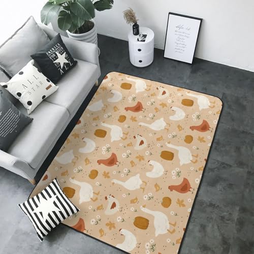 Herbst- und Thanksgiving-Teppiche für Wohnzimmer, Schlafzimmer, Innenbereich, Schlafzimmer, Dekoration, ästhetisch, 12,7 x 17,8 cm, weicher Überwurf, waschbar, rutschfester Teppich von VOSERY
