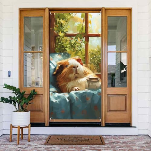 Lazy Home Style Meerschweinchen-Türabdeckungen, dekorativ, für Innen- und Außenbereich, Frühling/Sommer/Herbst/Winter, Halloween-Weihnachtsdekorationen von VOSERY