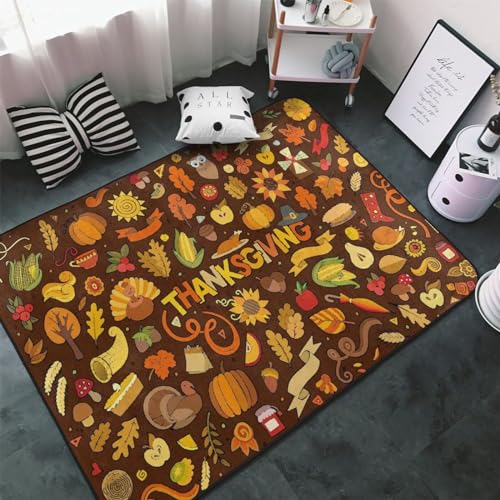 Teppich für Wohnzimmer, Schlafzimmer, Erntedankfest, Herbst, weicher Überwurf, waschbar, 7,6 x 12,7 cm, rutschfester Teppich, Innen-Bodenteppich, Schlafzimmerdekoration, ästhetisch von VOSERY