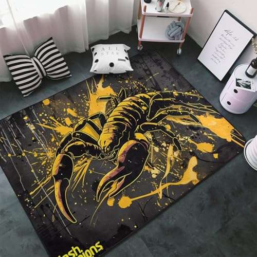 Teppiche für Wohnzimmer, Schlafzimmer, Urban Graffiti, Skorpion, Illustration, weicher Überwurf, waschbar, 7,6 x 12,7 cm, rutschfester Teppich, Innen-Bodenteppich, Schlafzimmerdekoration, ästhetisch Teppiche für Wohnzimmer, Schlafzimmer, Urban Graffiti, Skorpion, Illustration, weicher Überwurf, waschbar, 7,6 x 12,7 cm, rutschfester Teppich, Innen-Bodenteppich, Schlafzimmerdekoration, ästhetisch von VOSERY