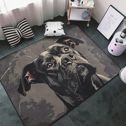 Teppiche für Wohnzimmer, Schlafzimmer, Vintage-Hunde-Illustration, weicher Überwurf, waschbar, 7,6 x 12,7 cm, rutschfester Teppich, Innen-Bodenteppich, Schlafzimmerdekoration, ästhetisch Teppiche für Wohnzimmer, Schlafzimmer, Vintage-Hunde-Illustration, weicher Überwurf, waschbar, 7,6 x 12,7 cm, rutschfester Teppich, Innen-Bodenteppich, Schlafzimmerdekoration, ästhetisch von VOSERY