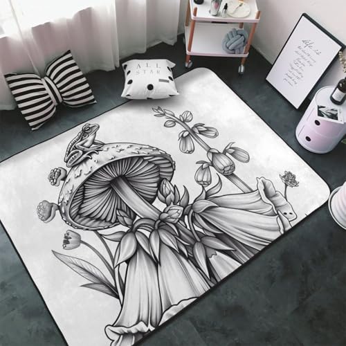 Teppiche für Wohnzimmer, Schlafzimmer, einfarbig, botanische Illustration, weicher Überwurf, waschbar, 7,6 x 12,7 cm, rutschfester Teppich, Innen-Bodenteppich, Schlafzimmerdekoration, ästhetisch Teppiche für Wohnzimmer, Schlafzimmer, einfarbig, botanische Illustration, weicher Überwurf, waschbar, 7,6 x 12,7 cm, rutschfester Teppich, Innen-Bodenteppich, Schlafzimmerdekoration, ästhetisch von VOSERY