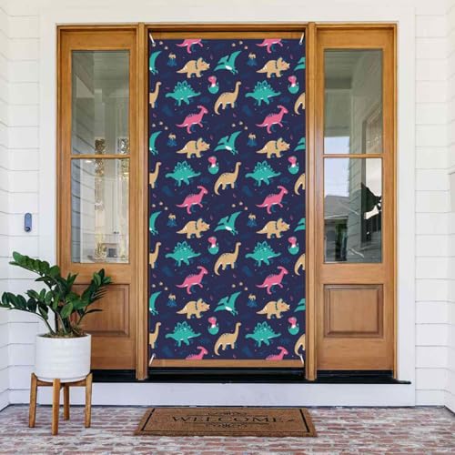 Türabdeckungen mit Dinosaurier-Druck, dekorativ, für Innen- und Außenbereich, Frühling/Sommer/Herbst/Winter, Halloween-Weihnachtsdekoration von VOSERY