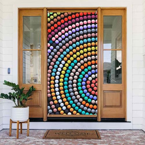 Türabdeckungen mit buntem Punktemuster, dekorativ, für Innen- und Außenbereich, Frühling/Sommer/Herbst/Winter, Halloween-Weihnachtsdekoration von VOSERY