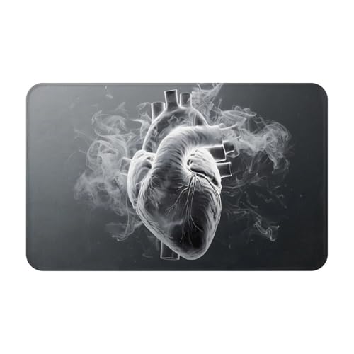 VOSERY Badezimmerteppich, 76,2 x 50,8 cm, weich, saugfähig, rutschfest, maschinenwaschbar, Herz-Illustration, Badematten, Duschvorleger für Badezimmer VOSERY Badezimmerteppich, 76,2 x 50,8 cm, weich, saugfähig, rutschfest, maschinenwaschbar, Herz-Illustration, Badematten, Duschvorleger für Badezimmer von VOSERY