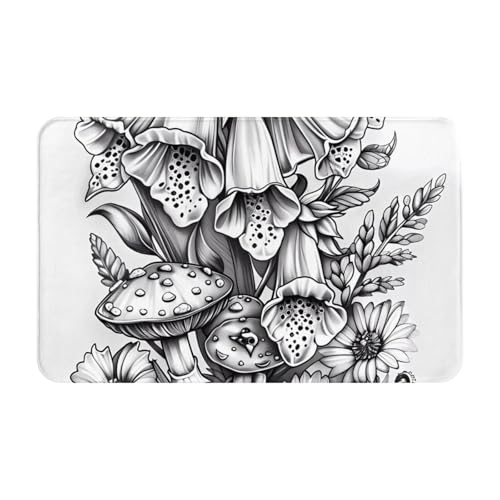 VOSERY Badezimmerteppich, 76,2 x 50,8 cm, weich, saugfähig, rutschfest, maschinenwaschbar, einfarbig, botanische Illustration, Badematten, Duschvorleger für Badezimmer VOSERY Badezimmerteppich, 76,2 x 50,8 cm, weich, saugfähig, rutschfest, maschinenwaschbar, einfarbig, botanische Illustration, Badematten, Duschvorleger für Badezimmer von VOSERY