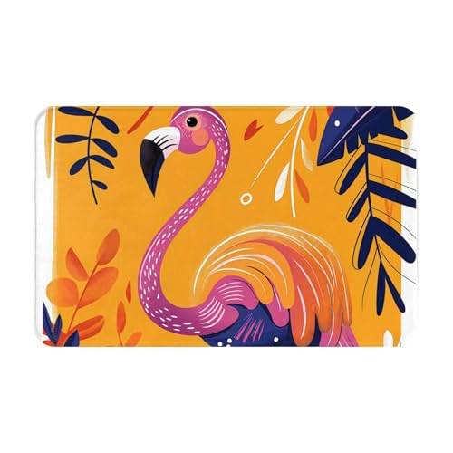 VOSERY Badezimmerteppich, 76,2 x 50,8 cm, weich, saugfähig, rutschfest, maschinenwaschbar, lebhafte Flamingo-Illustration, Badematten, Duschvorleger für Badezimmer VOSERY Badezimmerteppich, 76,2 x 50,8 cm, weich, saugfähig, rutschfest, maschinenwaschbar, lebhafte Flamingo-Illustration, Badematten, Duschvorleger für Badezimmer von VOSERY