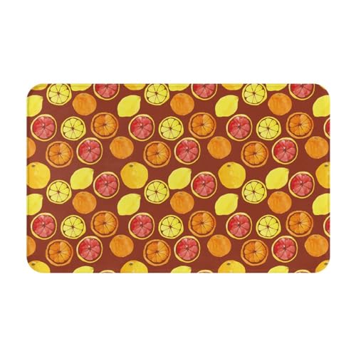 VOSERY Badezimmerteppich, Motiv: Obst-Collage, 76,2 x 50,8 cm, weich, saugfähig, rutschfest, maschinenwaschbar, Badematte, Duschvorleger für Badezimmer von VOSERY