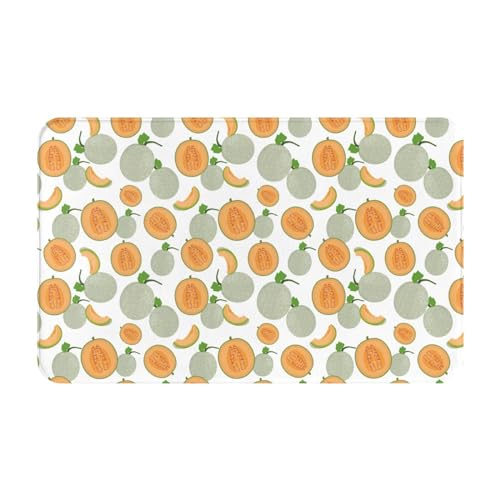 VOSERY Badezimmerteppich, Motiv: Süßes Cantaloupe-Obst, 76,2 x 50,8 cm, weich, saugfähig, rutschfest, maschinenwaschbar, Badematte, Duschvorleger für Badezimmer von VOSERY
