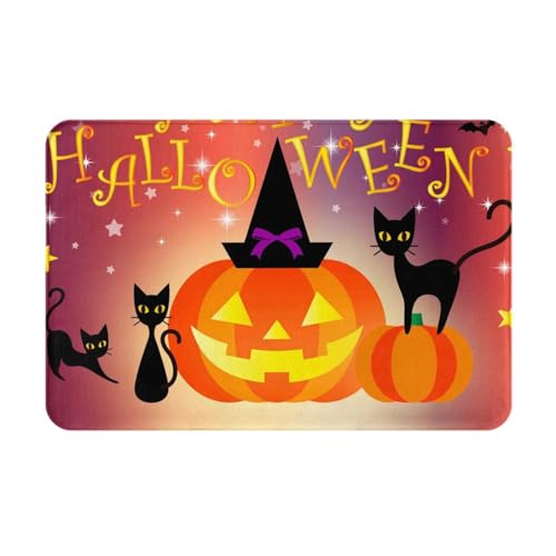 VOSERY Fußmatte für den Innen- und Außenbereich, Halloween-Kürbis-Eingang, leicht zu reinigen, 40,6 x 61 cm, Ganzjahres-Fußmatte, für den Außenbereich, Eingang, Terrassenteppich von VOSERY