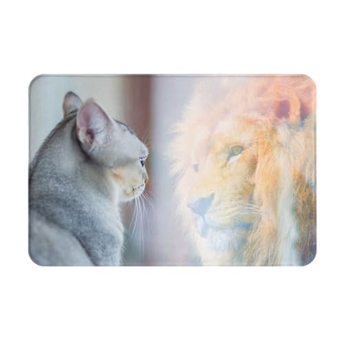 VOSERY Fußmatte für den Innen- und Außenbereich – Die Katze sieht im Spiegel aus, leicht zu reinigen, 40,6 x 61 cm, Ganzjahres-Fußmatte, für den Außenbereich, Eingang, Terrassenteppich VOSERY Fußmatte für den Innen- und Außenbereich – Die Katze sieht im Spiegel aus, leicht zu reinigen, 40,6 x 61 cm, Ganzjahres-Fußmatte, für den Außenbereich, Eingang, Terrassenteppich von VOSERY