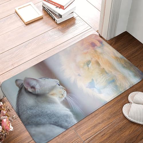 VOSERY Fußmatte für den Innen- und Außenbereich – Die Katze sieht im Spiegel aus, leicht zu reinigen, 40,6 x 61 cm, Ganzjahres-Fußmatte, für den Außenbereich, Eingang, Terrassenteppich VOSERY Fußmatte für den Innen- und Außenbereich – Die Katze sieht im Spiegel aus, leicht zu reinigen, 40,6 x 61 cm, Ganzjahres-Fußmatte, für den Außenbereich, Eingang, Terrassenteppich von VOSERY