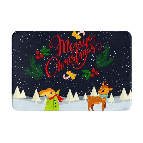 VOSERY Fußmatte für den Innen- und Außenbereich – Frohe Weihnachten, Elch, Haustürmatte, leicht zu reinigen, 40,6 x 61 cm, Ganzjahres-Fußmatte, für den Außenbereich, Eingang, Terrassenteppich VOSERY Fußmatte für den Innen- und Außenbereich – Frohe Weihnachten, Elch, Haustürmatte, leicht zu reinigen, 40,6 x 61 cm, Ganzjahres-Fußmatte, für den Außenbereich, Eingang, Terrassenteppich von VOSERY