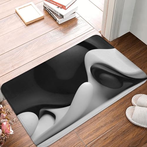 VOSERY Fußmatte für den Innen- und Außenbereich – schwarz-weiß, flüssige Skulptur, Haustürmatte, leicht zu reinigen, 40,6 x 61 cm, Ganzjahres-Fußmatte, für den Außenbereich, Eingang, Terrassenteppich VOSERY Fußmatte für den Innen- und Außenbereich – schwarz-weiß, flüssige Skulptur, Haustürmatte, leicht zu reinigen, 40,6 x 61 cm, Ganzjahres-Fußmatte, für den Außenbereich, Eingang, Terrassenteppich von VOSERY