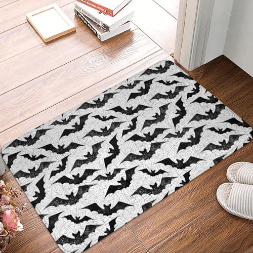 VOSERY Fußmatte für drinnen und draußen, Halloween, Fledermäuse, Spinnennetz, coole Haustürmatte, leicht zu reinigen, 40,6 x 61 cm, Ganzjahres-Fußmatte, für den Außenbereich, Eingang, Terrassenteppich VOSERY Fußmatte für drinnen und draußen, Halloween, Fledermäuse, Spinnennetz, coole Haustürmatte, leicht zu reinigen, 40,6 x 61 cm, Ganzjahres-Fußmatte, für den Außenbereich, Eingang, Terrassenteppich von VOSERY