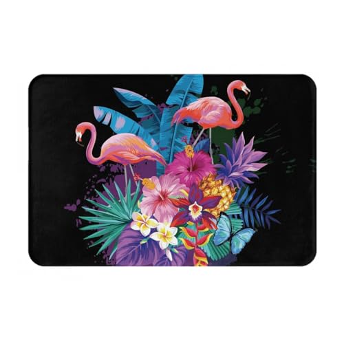 VOSERY Fußmatte für drinnen und draußen, tropischer Sommer mit Flamingos, leicht zu reinigen, 40,6 x 61 cm, Ganzjahres-Fußmatte, für den Außenbereich, Eingang, Terrassenteppich VOSERY Fußmatte für drinnen und draußen, tropischer Sommer mit Flamingos, leicht zu reinigen, 40,6 x 61 cm, Ganzjahres-Fußmatte, für den Außenbereich, Eingang, Terrassenteppich von VOSERY