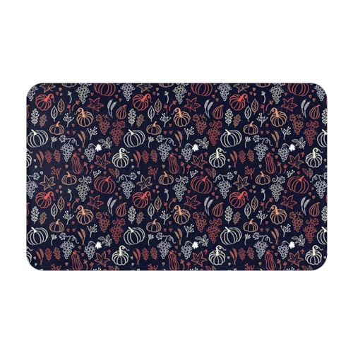 VOSERY Thanksgiving-Badezimmerteppich, nahtlos, 76,2 x 50,8 cm, weich, saugfähig, rutschfest, maschinenwaschbar, Badematte, Duschvorleger für Badezimmer von VOSERY