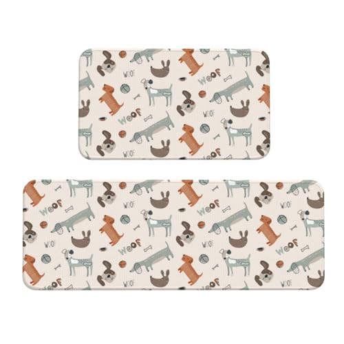 Vosery Küchenmatten für den Boden, 2 Stück, stilvolle Anti-Ermüdungs-Matten für Küche, Boden, Hundeball, Vogel, Küche, Teppich, rutschfest, waschbar, für Schlafzimmer, Badezimmer, Zuhause Vosery Küchenmatten für den Boden, 2 Stück, stilvolle Anti-Ermüdungs-Matten für Küche, Boden, Hundeball, Vogel, Küche, Teppich, rutschfest, waschbar, für Schlafzimmer, Badezimmer, Zuhause von VOSERY