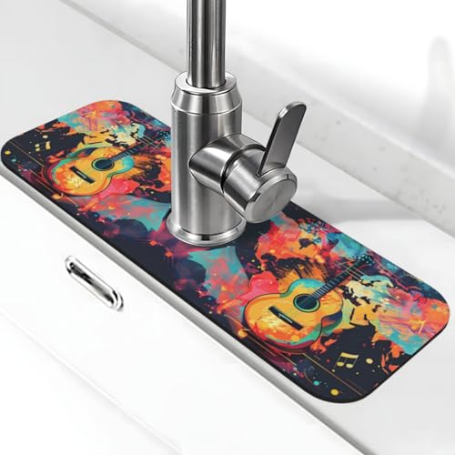 Wasserhahnmatte mit Weltkarten-Illustration, für Küchenspüle, Abtropfmatte für Küchenspüle, Spritzschutz, saugfähig, schnell trocknend, Küchenspüle, Wasserhahnmatte, Waschbeckenmatte Wasserhahnmatte mit Weltkarten-Illustration, für Küchenspüle, Abtropfmatte für Küchenspüle, Spritzschutz, saugfähig, schnell trocknend, Küchenspüle, Wasserhahnmatte, Waschbeckenmatte von VOSERY