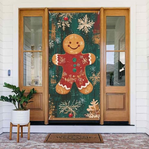Weihnachten Lebkuchenmann Türabdeckungen Dekorativ - Indoor Outdoor Tür Banner Dekorationen Weihnachtsdekorationen Weihnachten Lebkuchenmann Türabdeckungen Dekorativ - Indoor Outdoor Tür Banner Dekorationen Weihnachtsdekorationen von VOSERY