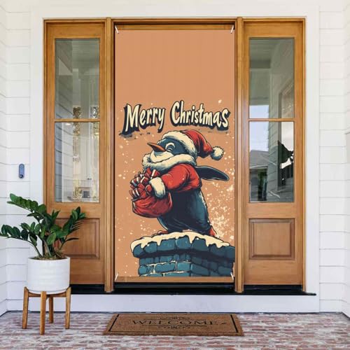 Weihnachten Retro Elf Türabdeckungen Dekorativ - Indoor Outdoor Tür Banner Dekorationen Weihnachtsdekorationen von VOSERY
