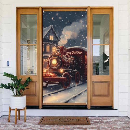 Weihnachten Retro Zug Türabdeckungen Dekorativ - Indoor Outdoor Tür Banner Dekorationen Weihnachtsdekorationen Weihnachten Retro Zug Türabdeckungen Dekorativ - Indoor Outdoor Tür Banner Dekorationen Weihnachtsdekorationen von VOSERY