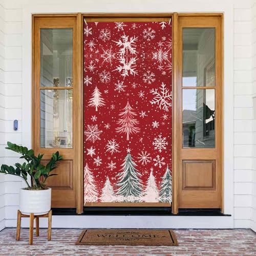 Weihnachten Retro rote Schneeflocken Türabdeckungen Dekorativ - Indoor Outdoor Tür Banner Dekorationen Weihnachtsdekorationen Weihnachten Retro rote Schneeflocken Türabdeckungen Dekorativ - Indoor Outdoor Tür Banner Dekorationen Weihnachtsdekorationen von VOSERY