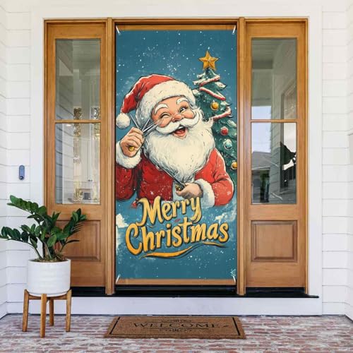 Weihnachten Retro winkling Santa Claus Türabdeckungen Dekorativ - Indoor Outdoor Tür Banner Dekorationen Weihnachtsdekorationen Weihnachten Retro winkling Santa Claus Türabdeckungen Dekorativ - Indoor Outdoor Tür Banner Dekorationen Weihnachtsdekorationen von VOSERY