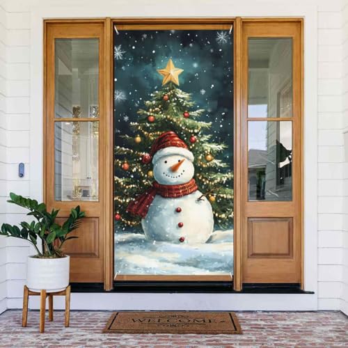 Weihnachten Schneemann C Türabdeckungen Dekorativ - Indoor Outdoor Tür Banner Dekorationen Weihnachtsdekorationen von VOSERY
