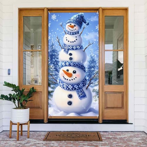 Weihnachten Schneemann D Türabdeckungen Dekorativ - Indoor Outdoor Tür Banner Dekorationen Weihnachtsdekorationen von VOSERY